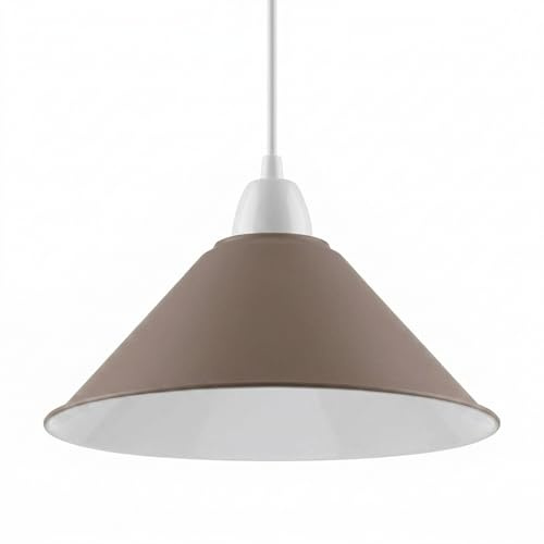 LEDSone Metal Brown Ceiling Pendant Lamp Shade Small E27 Easy Fit Hanging Light Shade for Bedroom, Kitchen, Living Room Modern Home Decor Replacement Lampshade