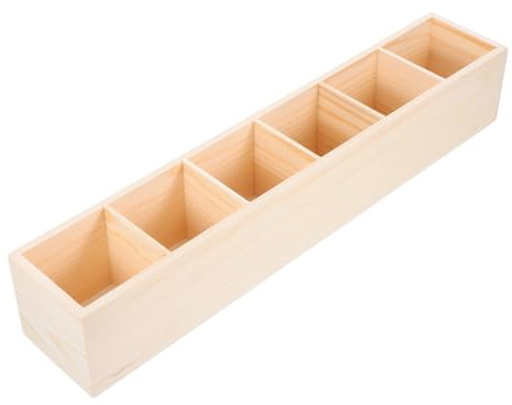 Operitacx Aufbewahrungsbox Aus Holz Mit Fächern Für Schreibtischorganisation Unterteilte Holzbox Für Büro Und Zuhause Zum Aufbewahren Von Kleinen Gegenständen