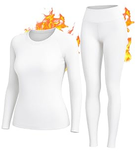 Thermounterwäsche Damen Skiunterwäsche Set Winter Funktionsunterwäsche Ski | Thermo Unterwäsche Damen Warm Atmungsaktive Langarm Thermowäsche Weich mit Thermounterhose Thermounterhemd Sport