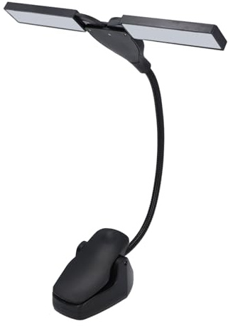 Dilwe Tragbare Zusammenklappbare Notenpultleuchte, Superhelle Klavierlampe mit Klemme/Halterung, 3 Helligkeitsmodi Zum Spielen und Proben, Schwarze Farbe