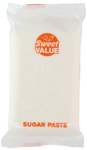 Sweet Value Sugar Paste Rollfondant, White, 200 g | Fondant zum Eindecken, Modellieren und Dekorieren von Torten, Geschmeidig, Elastisch und Reißfest