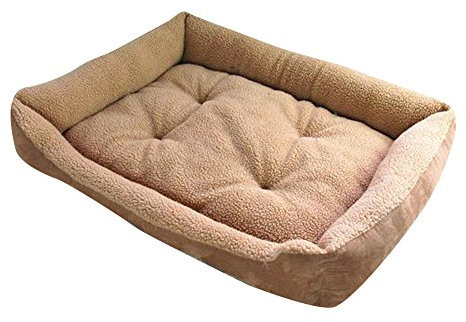 MISSMAO Weiche Lammfell Nachahmung Fluffy Hundebett Haustier Warm Korb Bett Kissen mehrere Größen für Katzen Hunde Leichter Kaffee