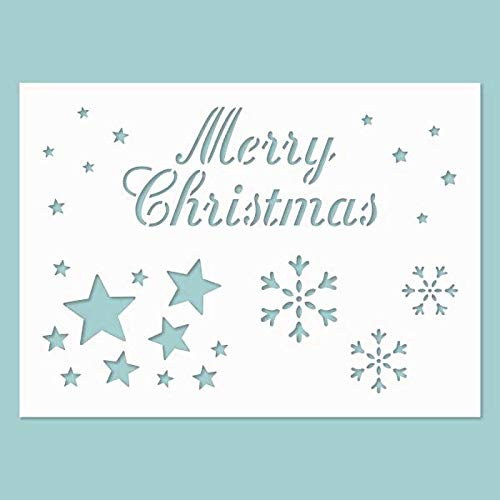 Zita`s Creative Schablone - Merry Christmas - Snowflakes. - Wiederverwendbare Schablone für 3D Strukturen und Mixed Media