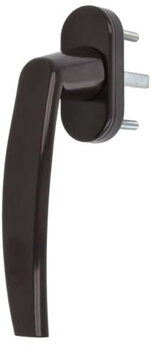 Premium Aluminium Fenstergriff Victory - Metall Sockel, Farbe:Braun RAL 8019, Stiftlänge:45mm