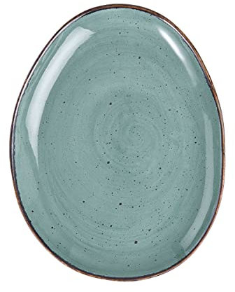 BUTLERS Teller oval 27 x 20cm Porzellan -FINCA- Essteller Geschirr in Boho Landhaus Stil | Speiseteller für Hauptgerichte | Platzteller Unterteller | Spülmaschinen- und mikrowellenfest