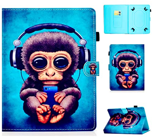 Funda de Piel Universal con Ranura para Tarjeta para Fire HD 10, Huawei MediaPad T3 / T5 10, iPad 2018, Galaxy Tab E 9.6 / Tab A 10.1, Lenovo Tab 4 10/TB-X103F