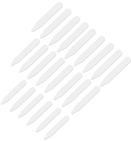 Voarge 200 Stück Kunststoff-Kragenstäbchen in 3 Größen, weiß, Herren Metall Metallic Kragenstäbchen Set Kragen Stäbchen, Bones-Kragenstäbchen für Hemden