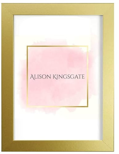Alison Kingsgate A3 Gold Picture Frames - Premium Gold A3 Frame With Safe Perspex Front & Wall Mounting - A3 Picture Frames Gold Frame - Gold Photo Frame