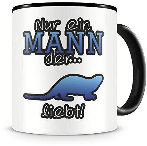Samunshi® Otter Tasse mit Spruch Otter Liebe Geschenk für Seeotter Fans Kaffeepott Kaffeebecher Kaffeetasse groß Lustige Tassen zum Geburtstag schwarz 300ml