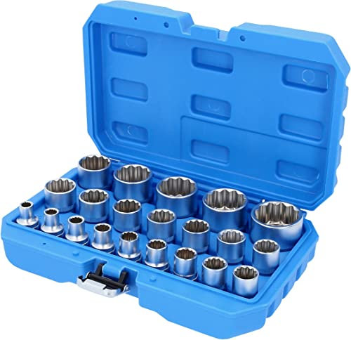 BRILLIANT TOOLS BT022405 Jeu de douilles isolées 12 pans 1/2, version courte, 21 pcs, 8-36 mm [Powered by KS TOOLS]
