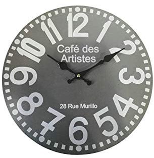 Rebecca Mobili Wanduhr, Wanduhr, Grau, MDF, Rund, Modernes Design, Für Küche Wohnzimmer - Maße: 33,8 x 33,8 x 4 cm (HxLxB) - Art. RE6572