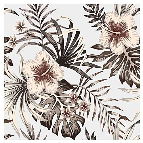 murando - Vlies Tapete Deko Panel Fototapete tropische Blätter Wanddeko 10 m Tapetenrolle Mustertapete Wandtapete modern design Dekoration - Monstera exotische Pflanze weiß beige b-B-0583-j-a