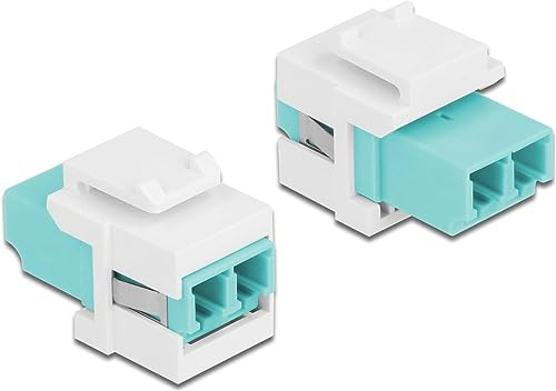 Delock Keystone Modul LC Duplex Buchse zu LC Duplex Buchse Aqua/weiß
