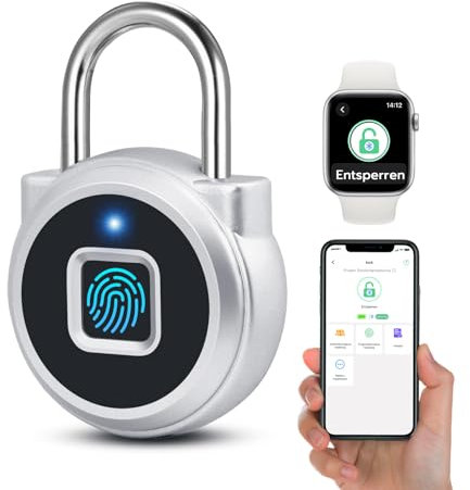 Cadenas à Empreintes Digitales, Cadenas à Combinaison, Déverrouillage D'empreintes Digitales et APP, IPX65 étanche