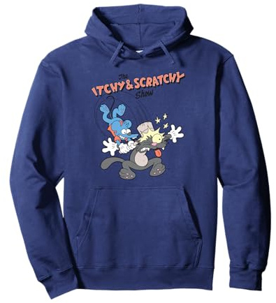 The Simpsons Itchy & Scratchy Hammer Classic Cartoon Mayhem Pullover Hoodie