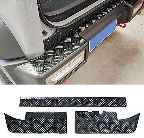 Edelstahl Heckkoffer Titan Außen Ladekantenschutz Kofferraum Stoßstangenschutz für Suzuki Jimny JB64 JB74 2019 2020 2021, 3M Kleber, einfache Installation