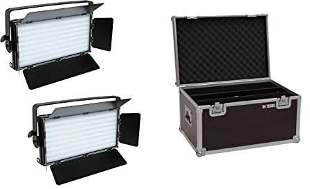 EUROLITE Set 2x LED PLL-480 CW/WW Panel + Case | 2x DMX-gesteuerte Flächenleuchte mit 240 kaltweißen und 240 warmweißen LEDs inkl. Flightcase