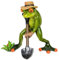 formano wunderbarer Frosch Gärtner mit Schaufel,Froschhausen