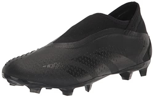 adidas Predator Accuracy.3 Firm Ground, Zapatos Unisex Adulto, Negro Negro Blanco Sin Cordones, 5.5 UK Men/ 6.5 UK Women