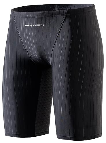 MY KILOMETRE Jammer Swimsuit Mens Solid Swim Jammers Endurance Long Racing Training Swimsuit