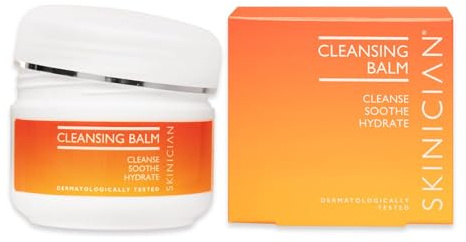 SKINICIAN Balsamo detergente lenitivo arricchito con olio di avocado, olio di jojoba, olio di mandorle, balsamo detergente struccante, dermatologicamente testato, vegano e cruelty free (100 ml) con