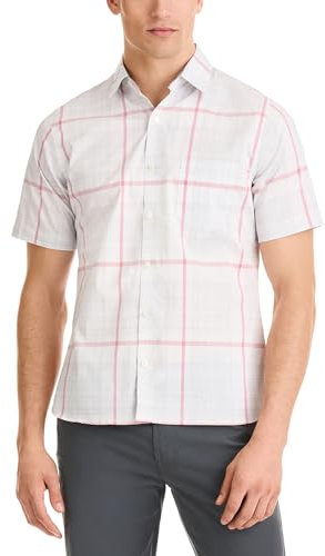 Van Heusen Mens Essential Woven Short Sleeve Button Up, High Rise, XL