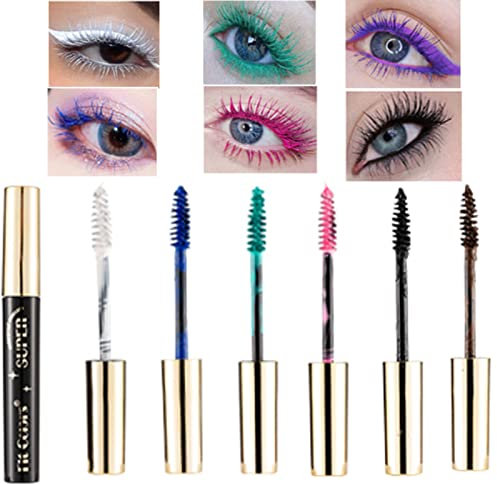 KTouler 6 Farben Bunt Wimperntusche,Volumengebend,Langanhaltend,Wasserfest,Vegan,Feiner Pinsel,Natürlich Augen Make-up