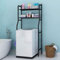 UZSPAC Scaffale Bagno Salvaspazio Stretto Bagno Bagno Scaffale Piano WC Bagno Lavandino Rack Lavatrice Rack di Stoccaggio WC (Color : Black)