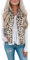 Raphin Mantel Damen Herbst Fleece Warm Mode Lässig Leichte Jacke Damen Hohe Qualität Superweich Pelz Weste Damen(Aprikosen Leopard,XL)