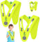 YOUYIKE 2 Stück V-Form Reflektorweste Kinder, Dino Warnweste, Gelb Sicherheitsweste Mit Elastischemband Verhindern Verrutschen Gute Sichtbarkeit, für Sport, Laufen, Fahrrad