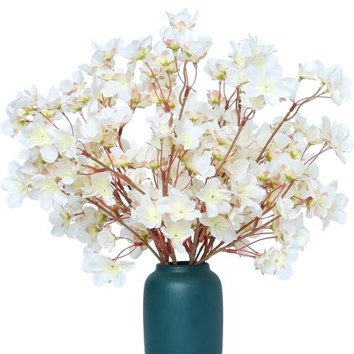 SITUMEIZI Lot de 6 branches de cerisier artificielles de 40,6 cm - Bouquet de fleurs de cerisier artificielles en soie au toucher réaliste pour maison, mariage, chambre à coucher, jardin japonais,