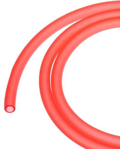 QUARKZMAN Tube PVC Tuyau de Carburant en PVC Durite Essence 5mmx8mm 1 Mètre Rouge pour Tronçonneuses, Tondeuses à Gazon, Coupe-Bordures, Souffleurs, Petits Moteurs