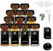 SAEIV Umweltfreundlicher Kappen aus Akazienholz Gewürzgläser Eckig -Set | 12 Gewürzdosen Mit Gewürzetiketten | Perfekte Organisation Küche Gewürz Organizer | 120ml Gewürzbehälter aus Glas