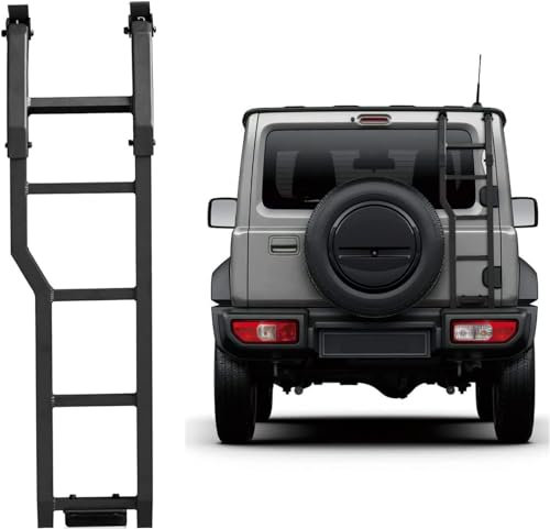 HMLTD Auto Hecktür Leiter Klettern für Suzuki Jimny 2019-2021, Auto Heckklappenleiter zum Klettern Offroad-Leiter-Zubehör Trittleiter