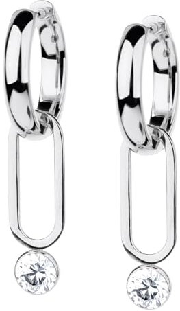 Ernstes Design Creolen evia Ohrringe E691 mit Zirkonia 16 mm Edelstahl