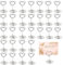 30 Stück Fotohalter, Fotohalter mit Klammern, Rundebasis Memohalter Herz Silber, Fotohalter Metall, Tischkarten Halterung, Tischnummernhalter Tischdekoration für Hochzeit, Jubiläen, Dinnerparty