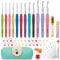 Crochet Hooks Set 51 Pack Knitting Kit, 12 Sizes Crochet Hooks, Crochet Kits for Beginners Adults, Aluminum Crochet Needles with Crochet Hook Case Ergonomic Grip for Arthritic Hands Crochet Gift