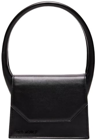 Steve Madden - Damen-Handtasche, Schwarz, Einheitsgröße (15 cm x 18 cm), Klassisch, Vegan, Kunstleder, Clipverschluss, Abnehmbarer Kettenriemen in Ton