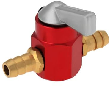 VGOL Robinet de Carburant 8mm en Métal en Ligne Essence On-Off pour Moto ATV Scooter - Commutateur D'essence Gaz Rouge