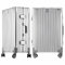 Aluminium Reisekoffer Bordkoffer Hartschalen-Koffer Trolley Rollkoffer Handgepäck Teleskopgriff, TSA, 4 Rollen (Silber, L)
