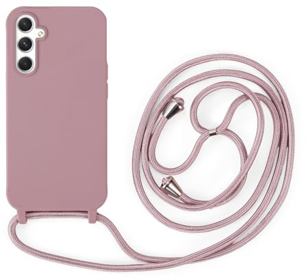 Handykette Kompatibel mit Samsung Galaxy A54 | Necklace Hülle mit Band, Handyhülle zum Umhängen | Case mit Handykordel, Stoßfeste Schutzhülle zum Umhängen Kordel | Rosa