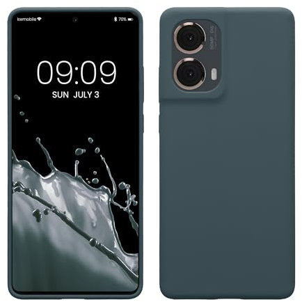 kwmobile Carcasa Compatible con Motorola Moto G85 5G Funda - Case TPU y Silicona antigolpes - Apto Carga inalámbrica - Pizarra Oscura