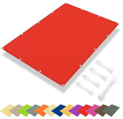 IOAOI Wasserdichtes Sonnensegel, 2 x 3 m, 95 % UV-Block, rechteckig, Sonnensegel, Gartenüberdachung mit Gratis Seil, quadratisches Sonnensegel für Außenbereich, Terrasse, Balkon, Pergola-Rot