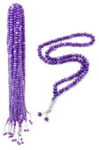 ihvan online, Tasbih Gebetsperlen 99, Set mit 10 Stück Tespih, Muslimische Gebetskette, Dhikr Tasbeeh, Islamisches Geschenke für Ramadan & Mawlid & Hajj & Umrah, Violett