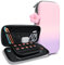 DLseego Sacoche de Transport pour Switch 2, Portable Voyage Rigide Pochette de Transport,Grande Capacité Étui de Transport avec 1PC Breloque Fleur,Rose+Violet