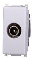 Elektronova Presa TV Passante Maschio Bianco compatibile Vimar Plana 2253