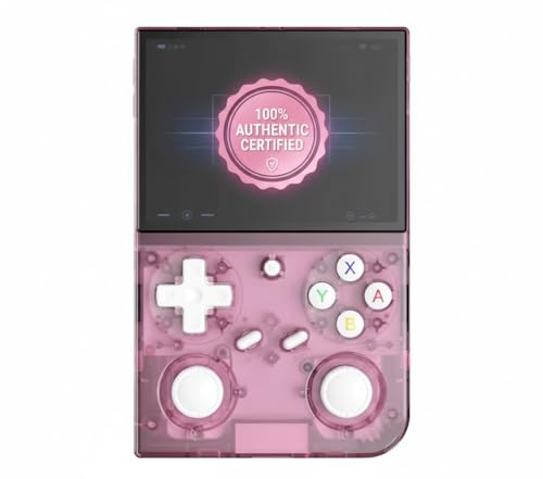 G350 Consola Retro Portátil PREMIUM - Alternativa Mejorada al R36S Compatible con +20000 Clásicos (PS1, PSP, NDS, GBA, MAME y Mas) - 64GB, Vibracion, Pantalla IPS HD 3.5, Batería 3200mAh, Rosa