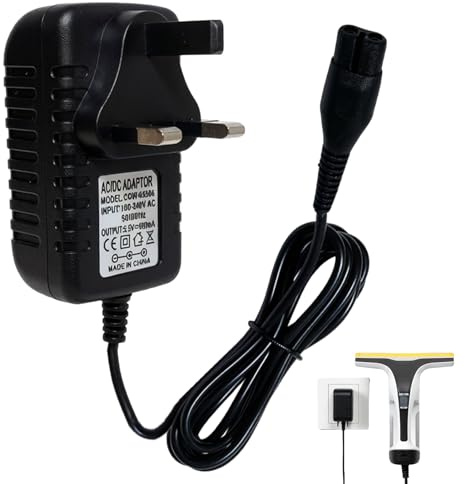 5.5V Charger for Karcher-Window-Vac Cleaner WV50, WV1, WV1 Plus, WV2, WV2 Plus, WV5, WV55, WV60, WV70, WV75 Plus, Replacement Plug for Karcher Window Vacuum Cleaner Charging Cable
