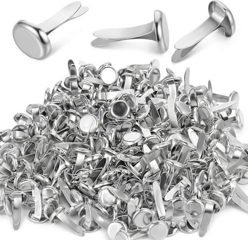 Nogeqi 200 Stück Silber Rundkopfklammern Klein Musterklammern Normal Metall Musterbeutelklammern Mini Musterbeutelklammer Briefklammern Für Scrapbooking, DIY Bastelprojekte, Fotoalben (Silber)
