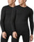 LAPASA Men's Thermal Underwear Top Lightweight Long Sleeve Shirt Crew Neck Base Layer for Running Cycling Outdoors Activity M09 Black (2 Tops) L
